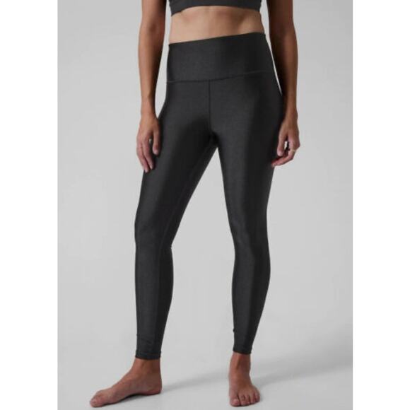 Athleta‎ Elation Shine Tight Black Large Yoga Pilates Gym Train Run Work Out - Picture 1 of 7